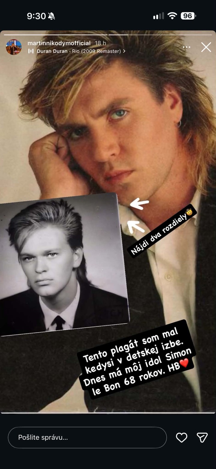 Martin Nikodým, Simon Le Bon, Duran Duran, retro, fotografia, účes 